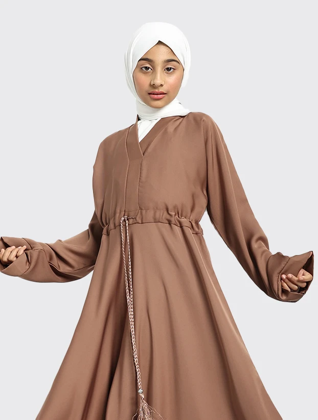 Girls Mocha Fozia Abaya